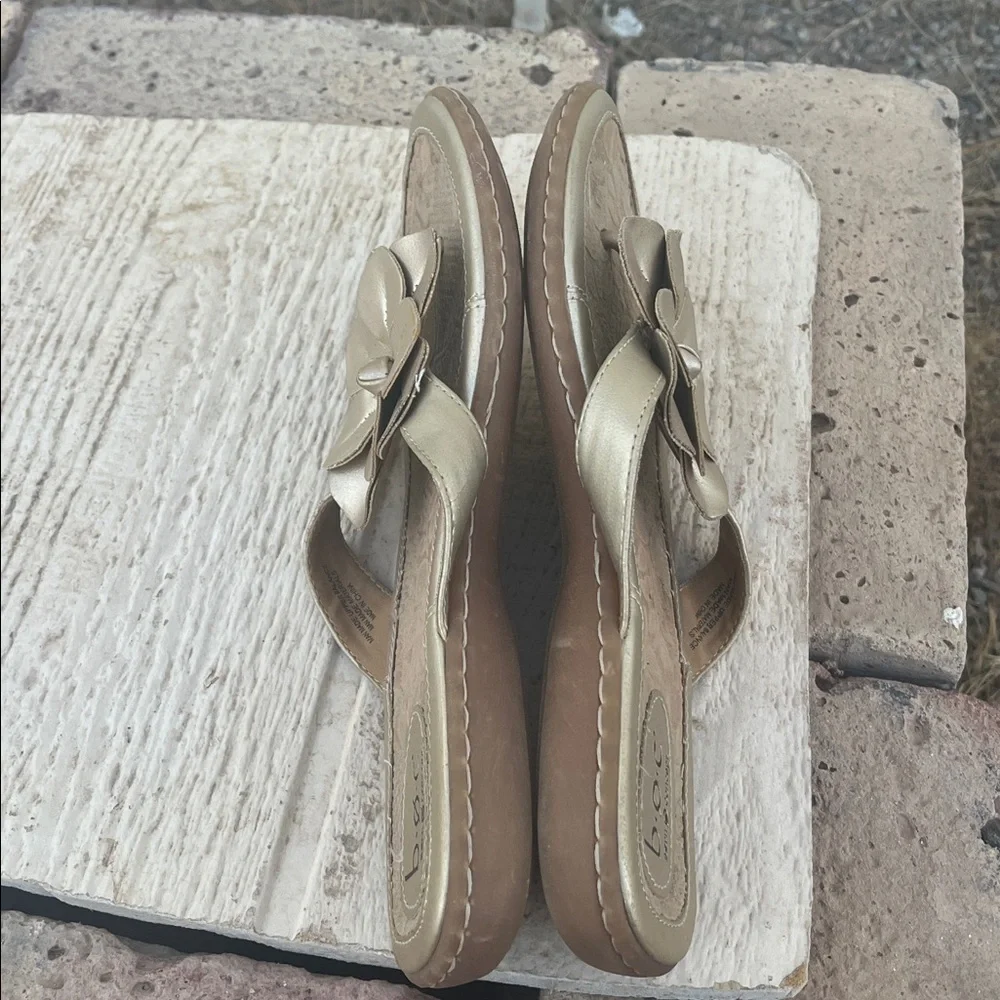 BOC Born Concept Floral Gold Thong Sandals 9 / 40.5
